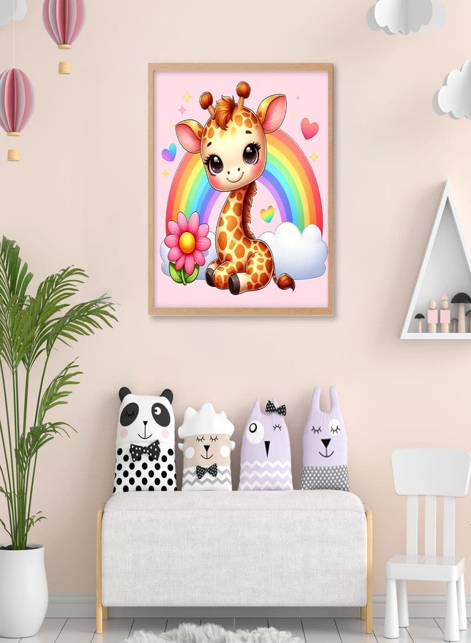 Camocin Framed Paint by Numbers Kit for Kids Ages 8-12, Easy Giraffe Paint by Numbers for Kids with Frame Ages 4-8, DIY Rainbow Painting by Number Kid for Beginners Framed for Gift 10 x 10 Inch - Image 2